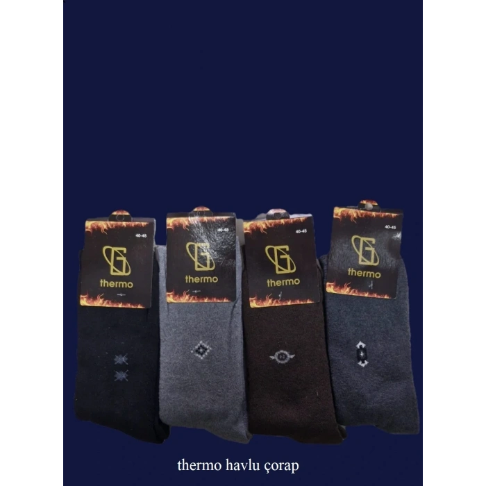 thermo Kalın Kışlık Termal Havlu Çorap 12 Çift 476-132