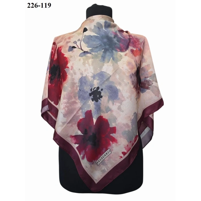 Velscarfs Soft Pamuk Parla Eşarp (Bordo) 226-119