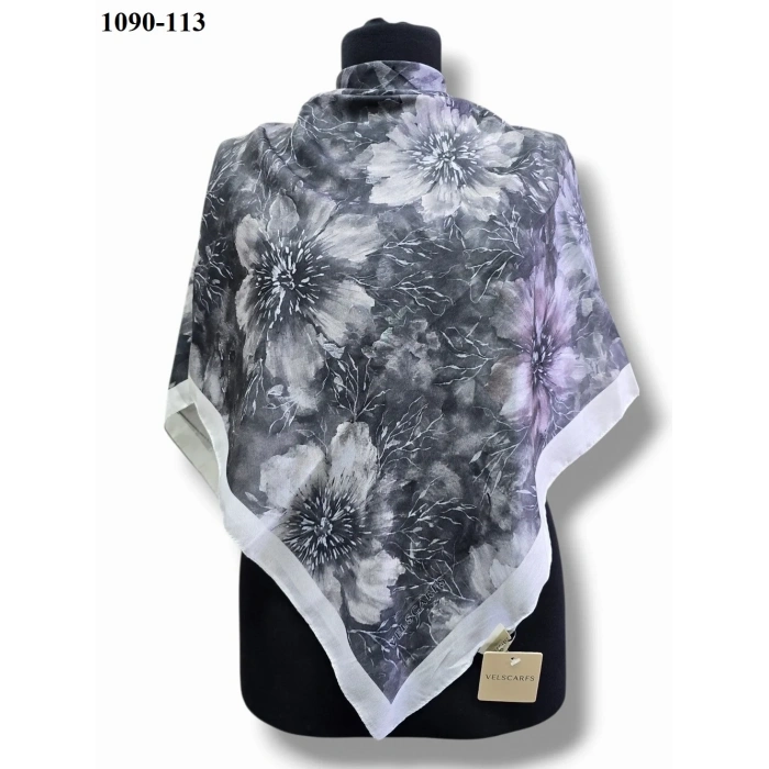 Velscarfs Soft Pamuk Parla Eşarp (Gümüş Gri) 1090-113