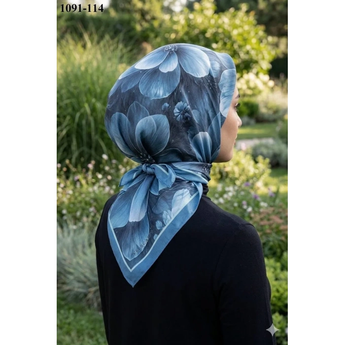 Velscarfs Soft Pamuk Parla Eşarp (İndigo) 1091-114
