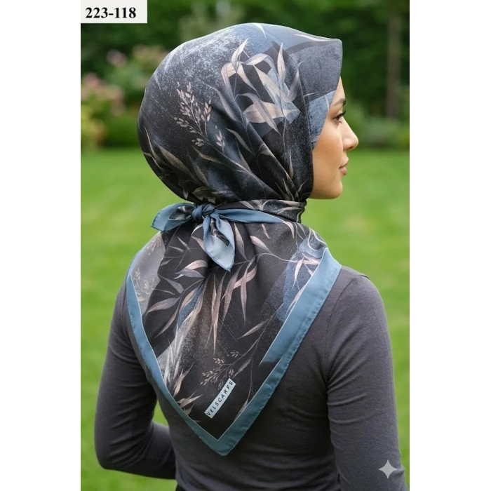 Velscarfs Soft Pamuk Parla Eşarp (İndigo) 223-118