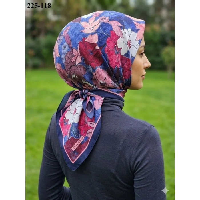 Velscarfs Soft Pamuk Parla Eşarp (Lacivert) 225-118