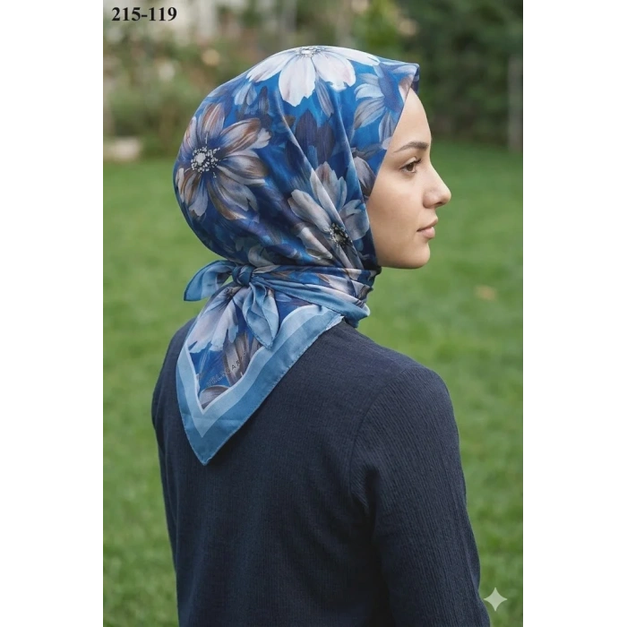 Velscarfs Soft Pamuk Parla Eşarp (Mavi) 215-119