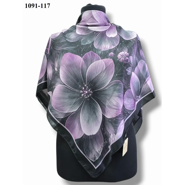 Velscarfs Soft Pamuk Parla Eşarp (Siyah) 1091-117