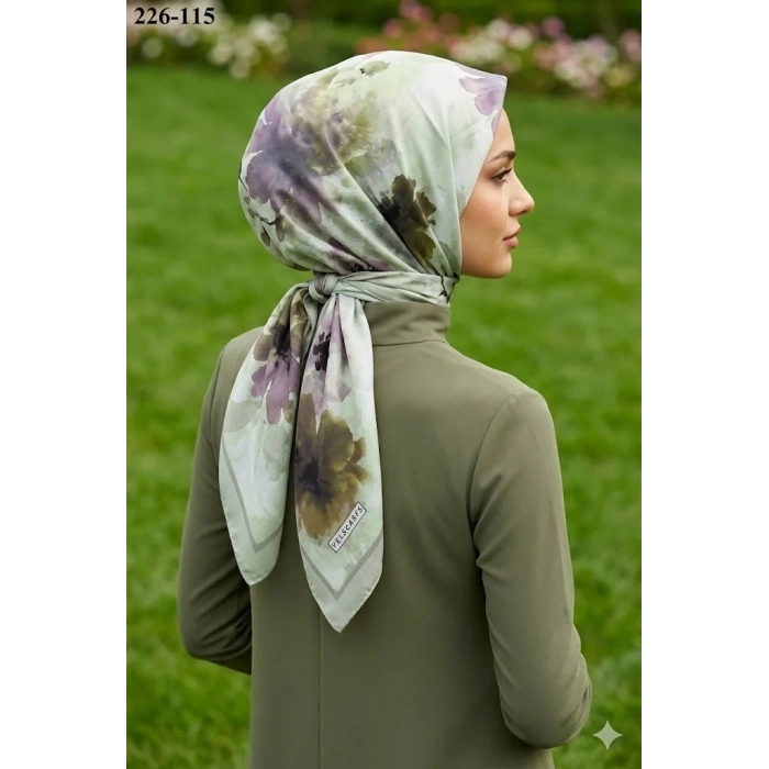 Velscarfs Soft Pamuk Parla Eşarp (Yeşil) 226-115