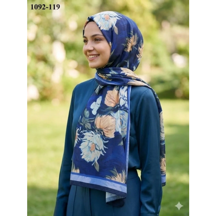 Velscarfs Soft Pamuk Şal (Lacivert) 1092-119