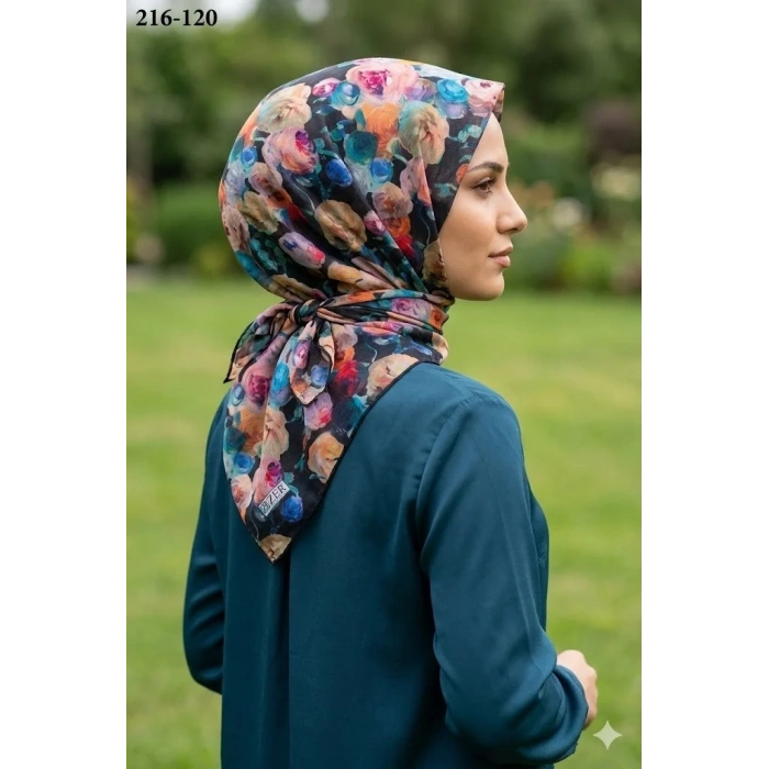 Zer Scarf Dijital Soft Pamuk Eşarp 216-120