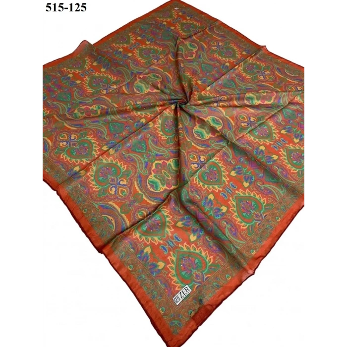 Zer Scarf Dijital Soft Pamuk Eşarp (Kiremit) 515-125