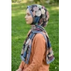 Belinda Scarf Bambu Kraş Pamuk Şal (İndigo) 1027-117