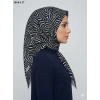 Eyfel Desenli Dimi Pamuk Eşarp (Siyah - Beyaz Serisi) 1014-117