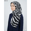 Eyfel Desenli Dimi Pamuk Eşarp (Siyah - Beyaz Serisi) 1014-118