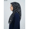 Eyfel Desenli Dimi Pamuk Eşarp (Siyah - Beyaz Serisi) 1014-120