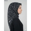 Eyfel Desenli Dimi Pamuk Eşarp (Siyah - Beyaz Serisi) 1014-123