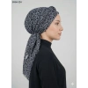 Eyfel Desenli Dimi Pamuk Eşarp (Siyah - Beyaz Serisi) 1014-124