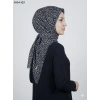Eyfel Desenli Dimi Pamuk Eşarp (Siyah - Beyaz Serisi) 1014-125