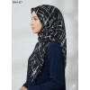Eyfel Desenli Dimi Pamuk Eşarp (Siyah - Beyaz Serisi) 1014-127