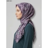 Huzurlu İpek Desenli Flamlı Pamuk Eşarp 1019-111