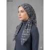 Huzurlu İpek Desenli Flamlı Pamuk Eşarp 1019-122