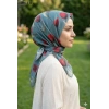 Locella Soft Pamuk Eşarp (Mavi-Kırmızı) 1086-111