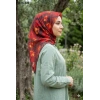 Lopres Soft Pamuk Eşarp (Siyah-Kırmızı) 1038-120
