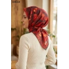 Lopres Soft Pamuk Eşarp (Siyah-Kırmızı) 1038-120