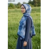 Moon Scarf Bambu Kraş Pamuk Şal (Lacivert) 1052-115