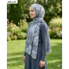 Moon Scarf Bambu Kraş Pamuk Şal (Mavi) 203-115