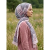 Moon Scarf Bambu Kraş Pamuk Şal (Pudra) 203-112