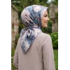 MoonScarf Soft Pamuk Eşarp (Kahve Mavi) 329-121