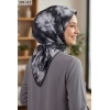 MoonScarf Soft Pamuk Eşarp (Siyah Gri) 329-112