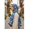 Sharell Soft Pamuk Şal (Lacivert Serisi) 246-112