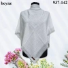 Soft İpek Düz Renk Flamlı Pamuk Eşarp (Beyaz) 937-142
