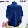 Soft İpek Düz Renk Flamlı Pamuk Eşarp (Gece Mavisi) 937-151