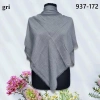 Soft İpek Düz Renk Flamlı Pamuk Eşarp (gri) 937-172