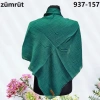 Soft İpek Düz Renk Flamlı Pamuk Eşarp (Zümrüt) 937-157