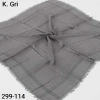 Soft İpek Sim Şeritli Balık Sırtı Pamuk Eşarp (k.gri) 299-114