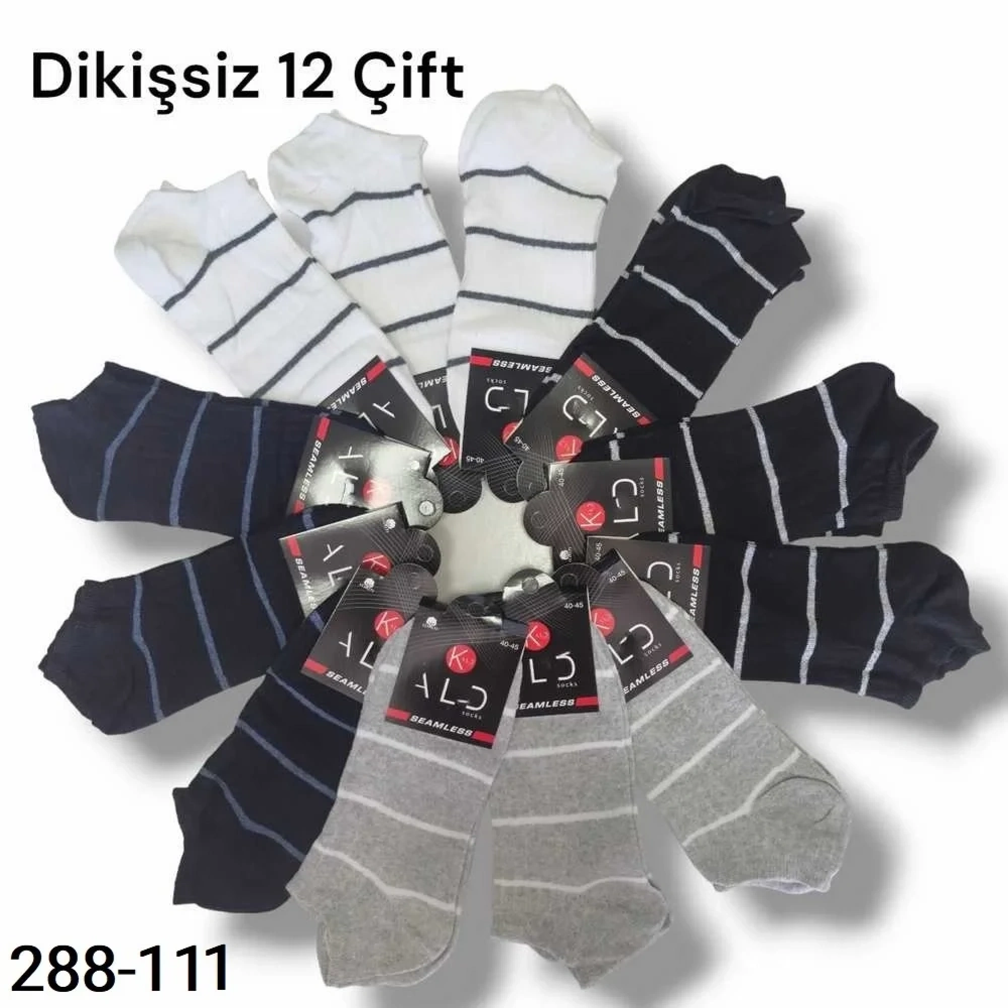 Aldano Dikişsiz Erkek Patik Çorap 12 Çift 288-111