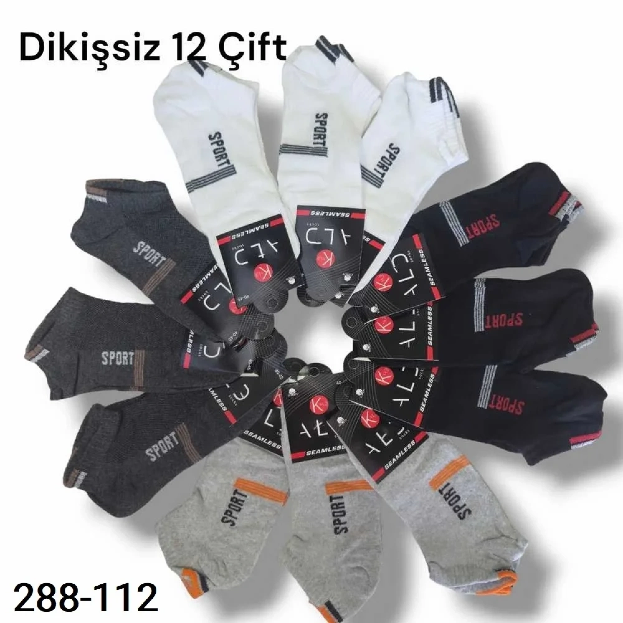 Aldano Dikişsiz Erkek Patik Çorap 12 Çift 288-112