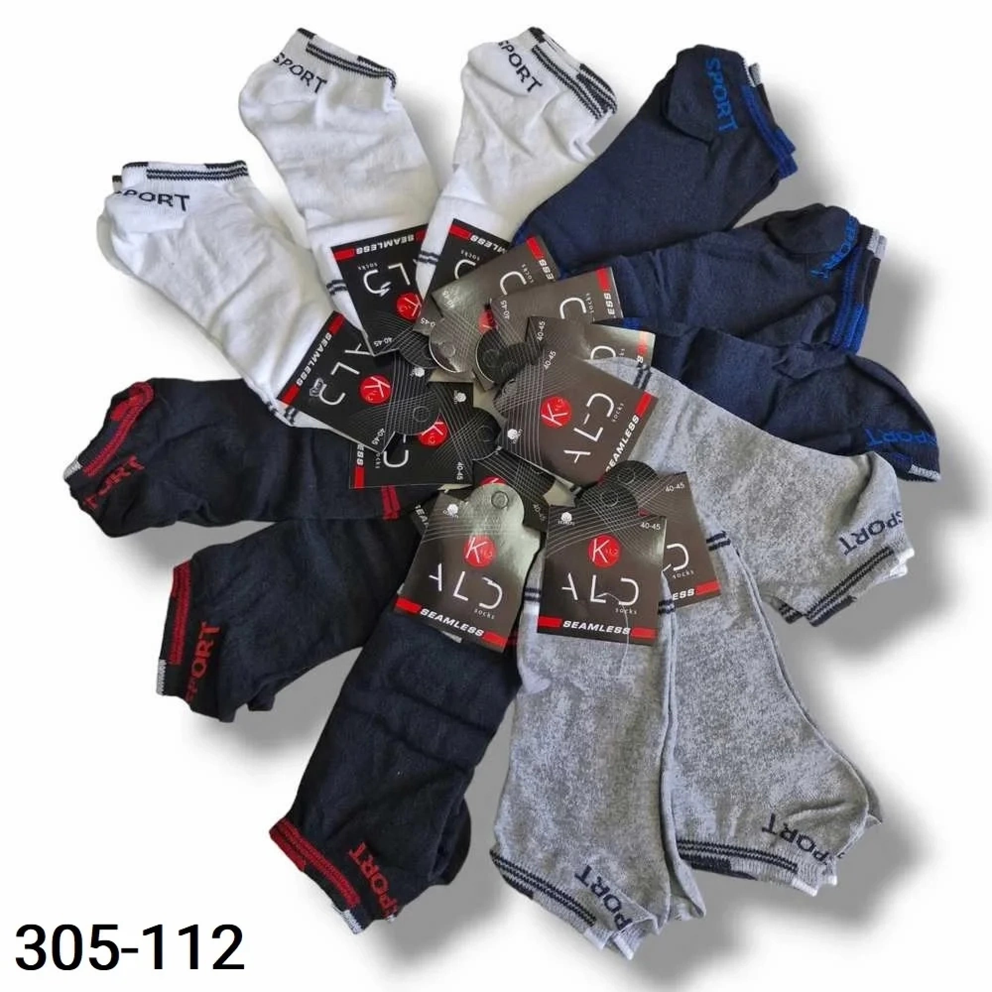 Aldano Gezen Erkek Dikişsiz Patik Çorap (12 çift Karışık) 305-112