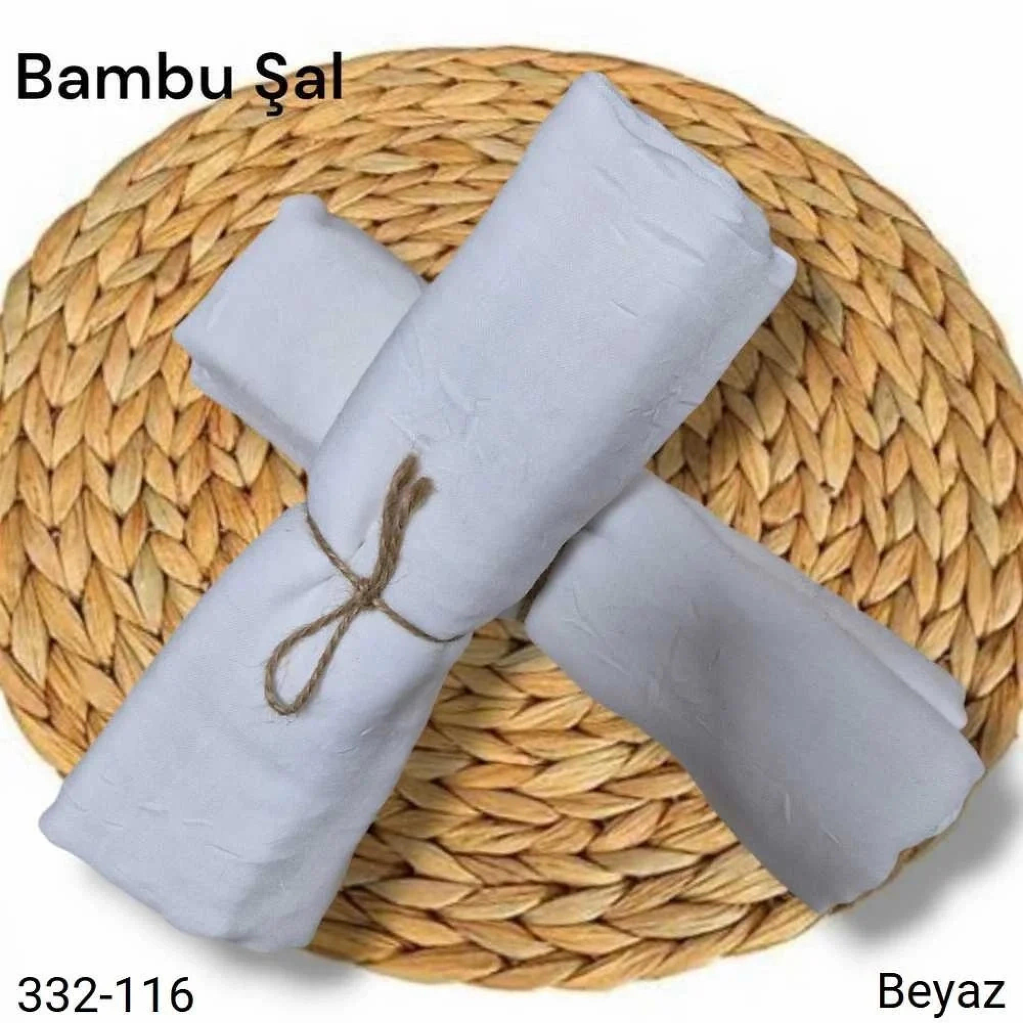 Bambu Kraş Şal (Beyaz) 332-116