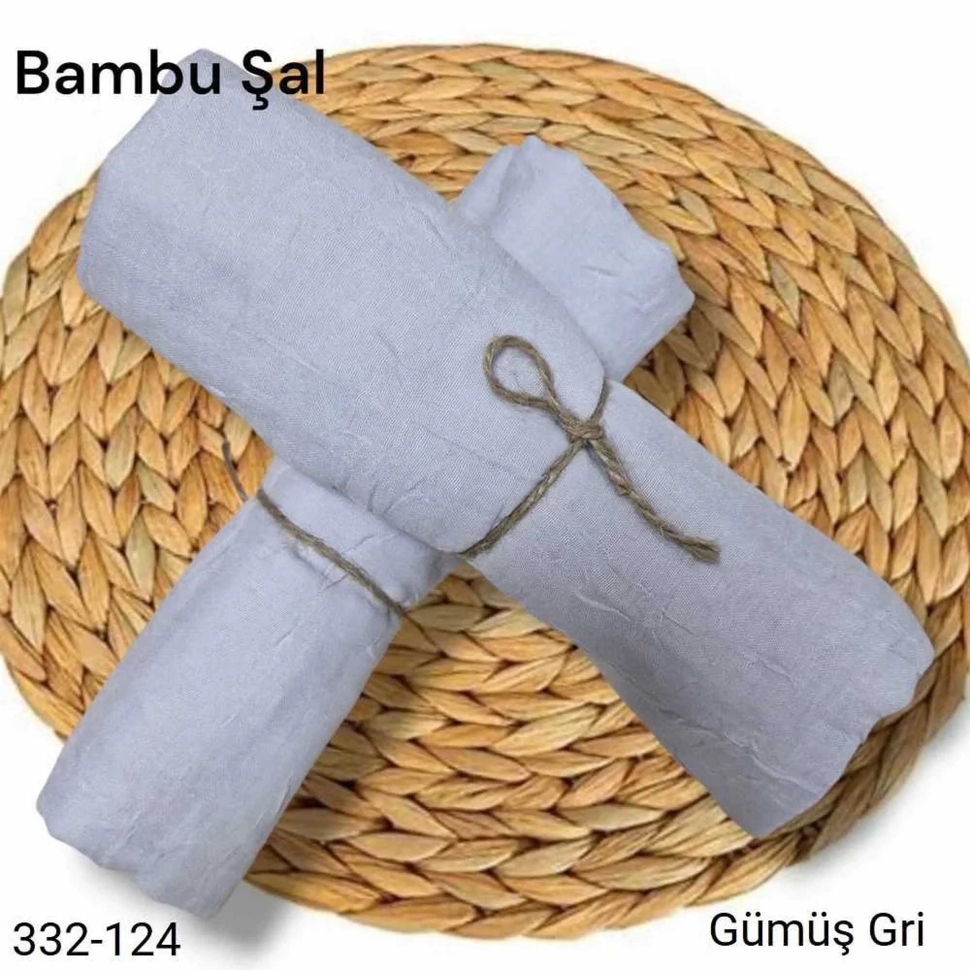 Bambu Kraş Şal (Gümüş Gri) 332-124