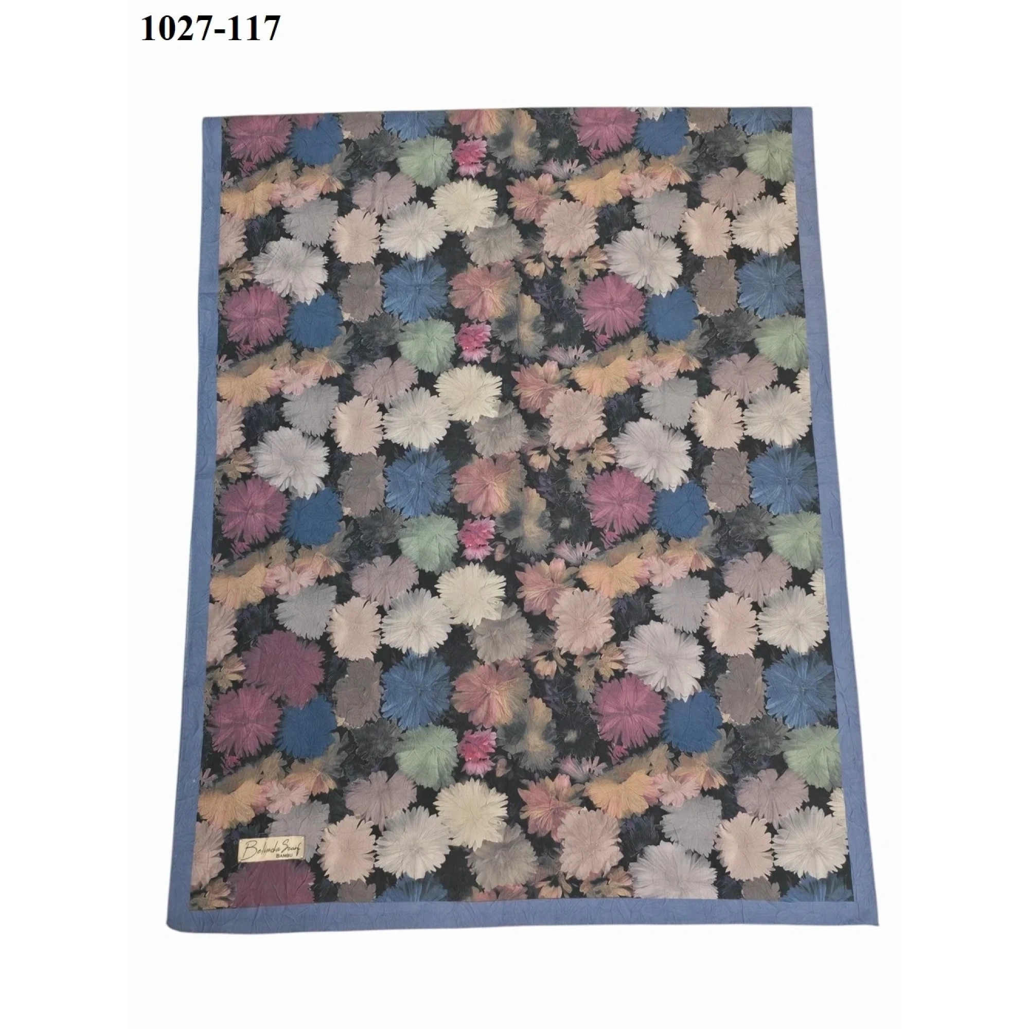 BelindaScarf Bambu Kraş Pamuk Şal (İndigo) 1027-117