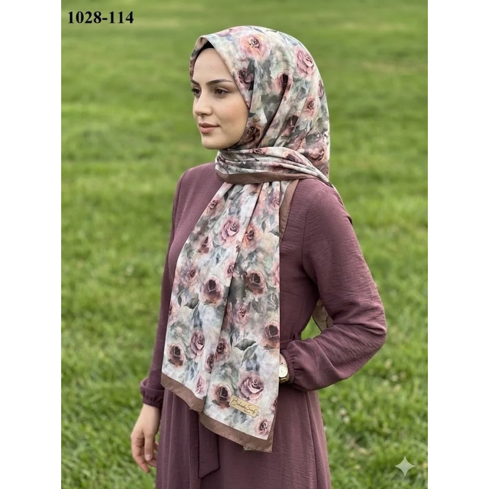 BelindaScarf Bambu Kraş Pamuk Şal (Kahve) 1028-114
