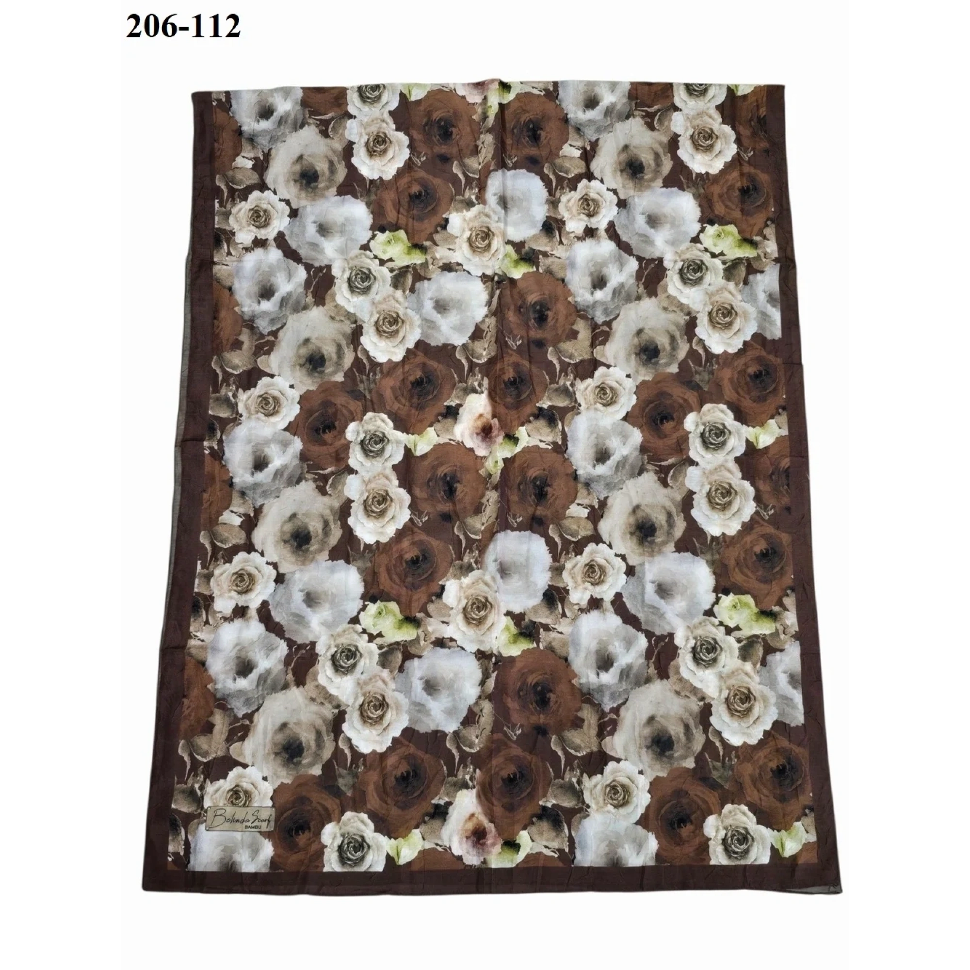 BelindaScarf Bambu Kraş Pamuk Şal (Kahve) 206-112