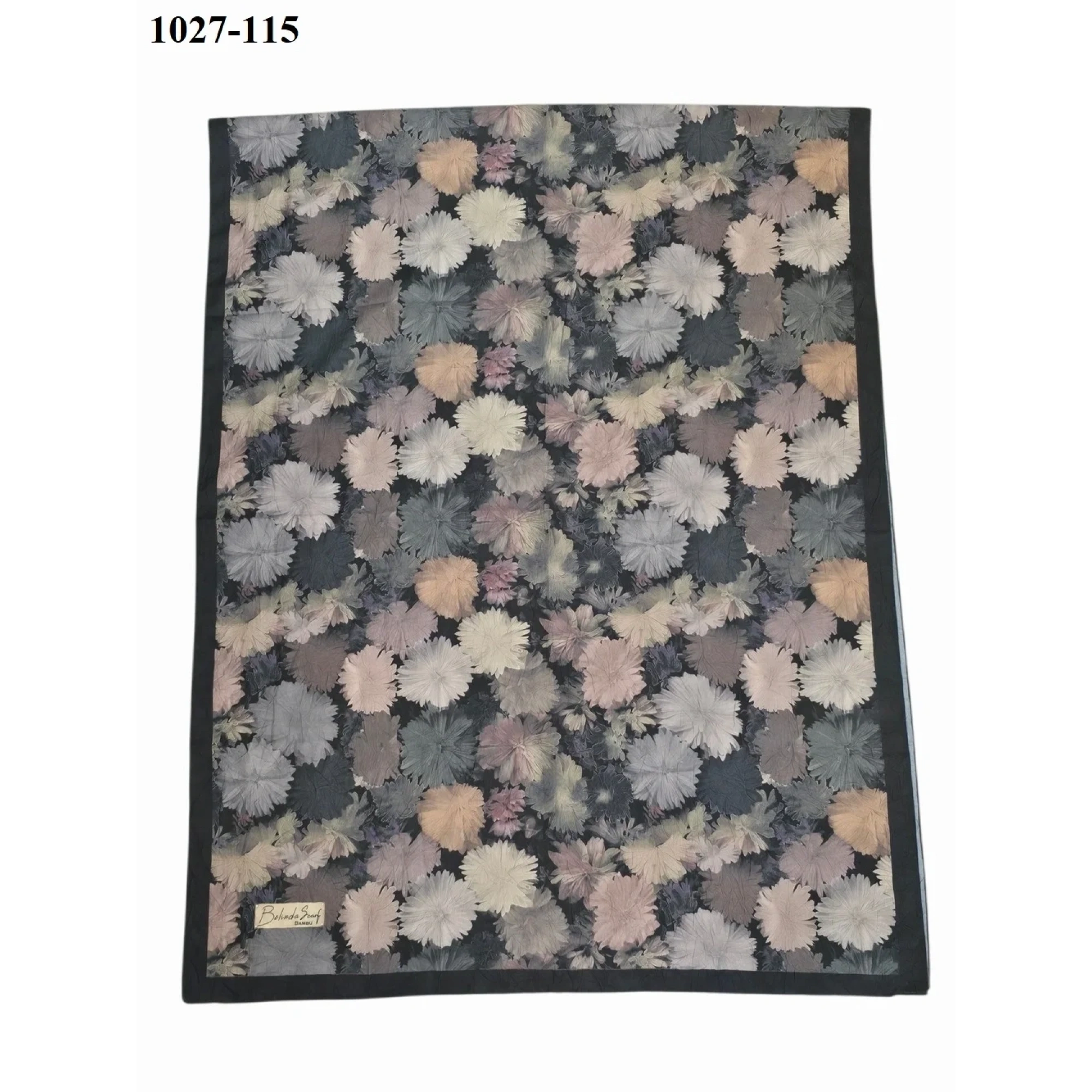 BelindaScarf Bambu Kraş Pamuk Şal (Siyah) 1027-115