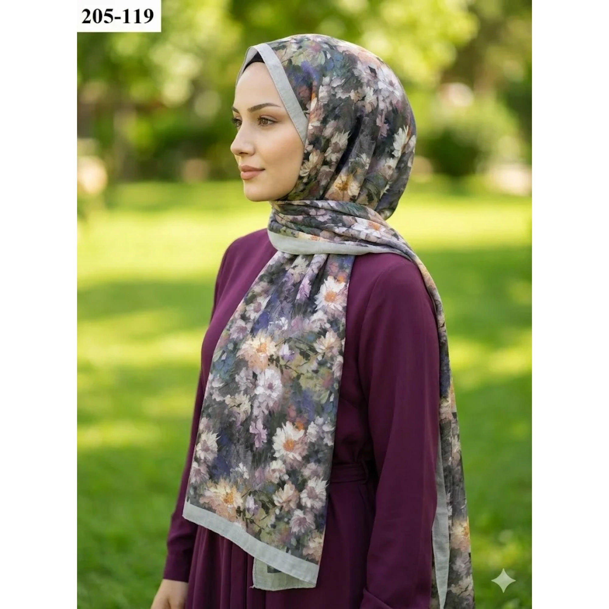 BelindaScarf Bambu Kraş Pamuk Şal (Taş) 205-119