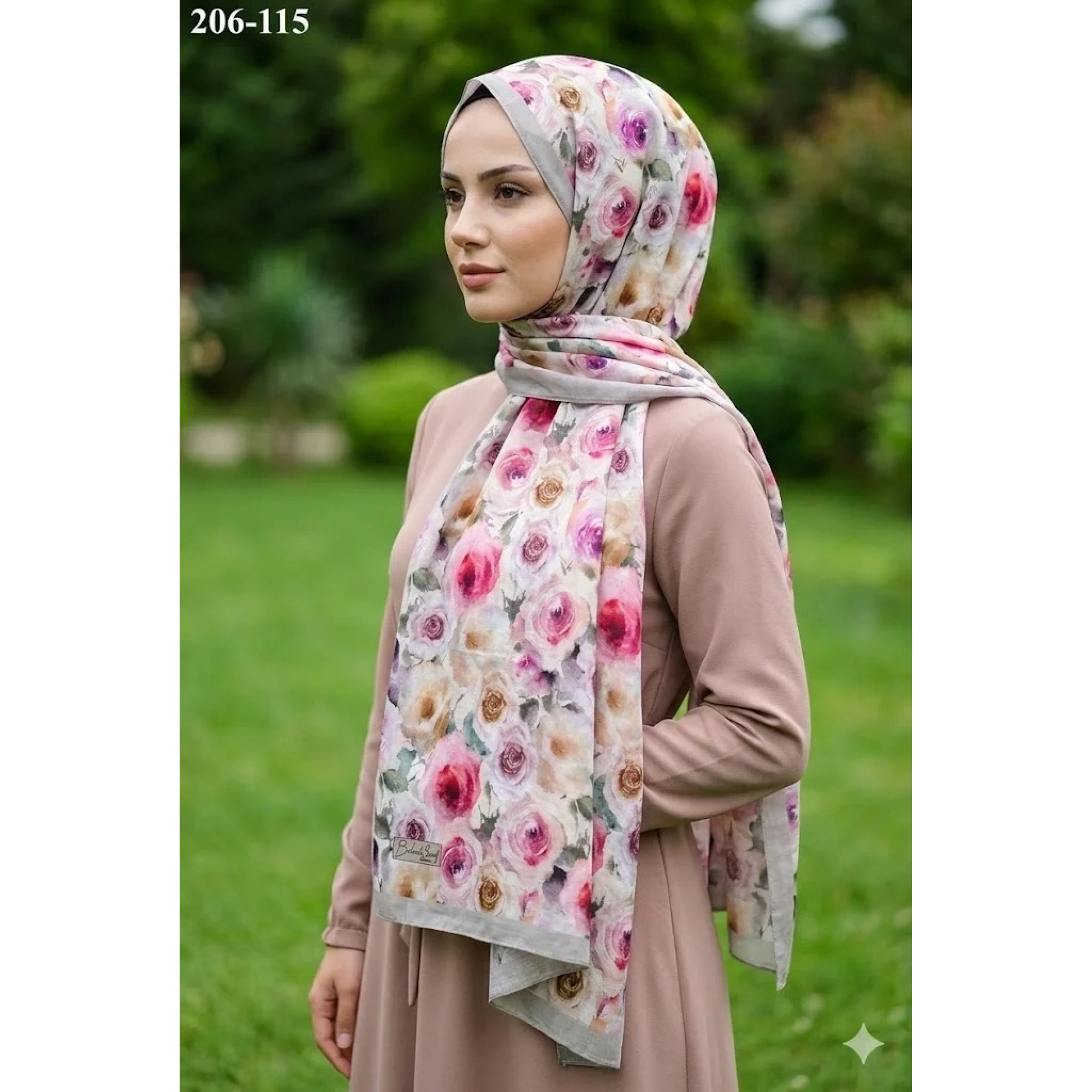 BelindaScarf Bambu Kraş Pamuk Şal (Vizon) 206-115