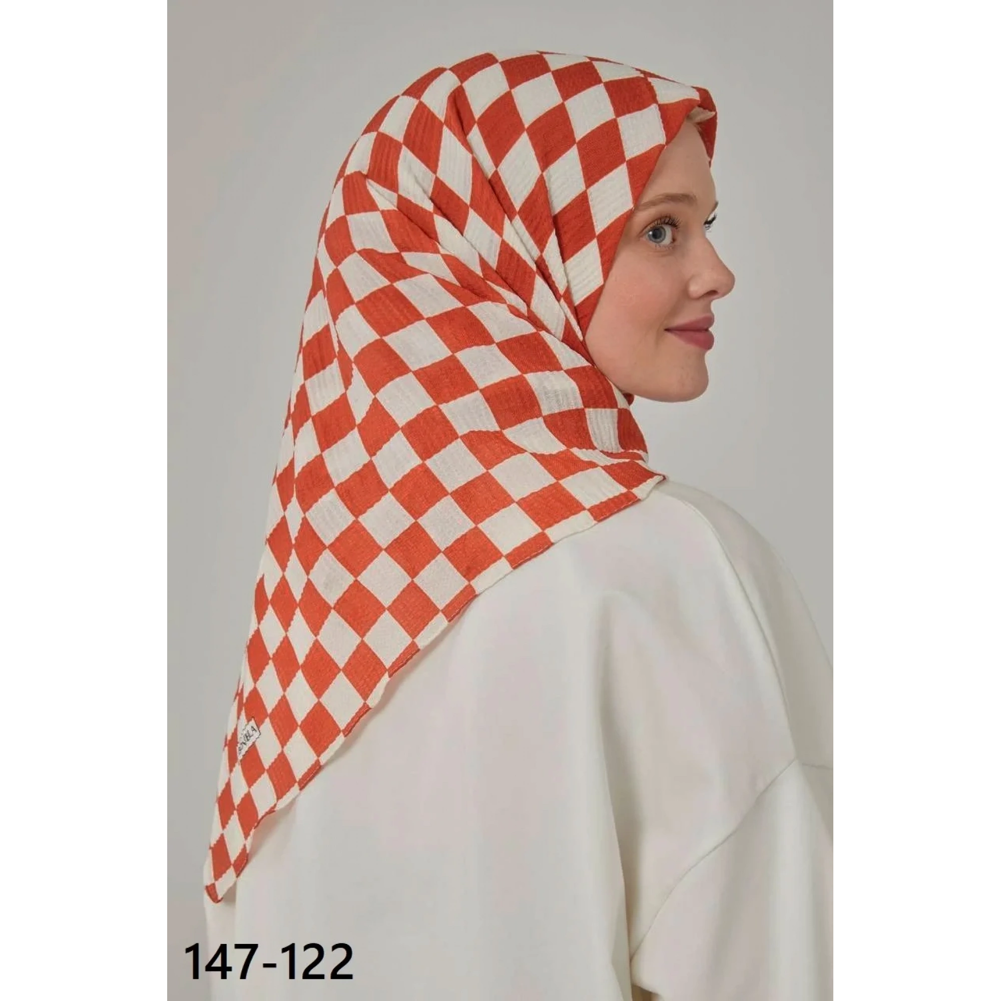 Bonjela Desenli Mio Caz Pamuk Eşarp 147-122
