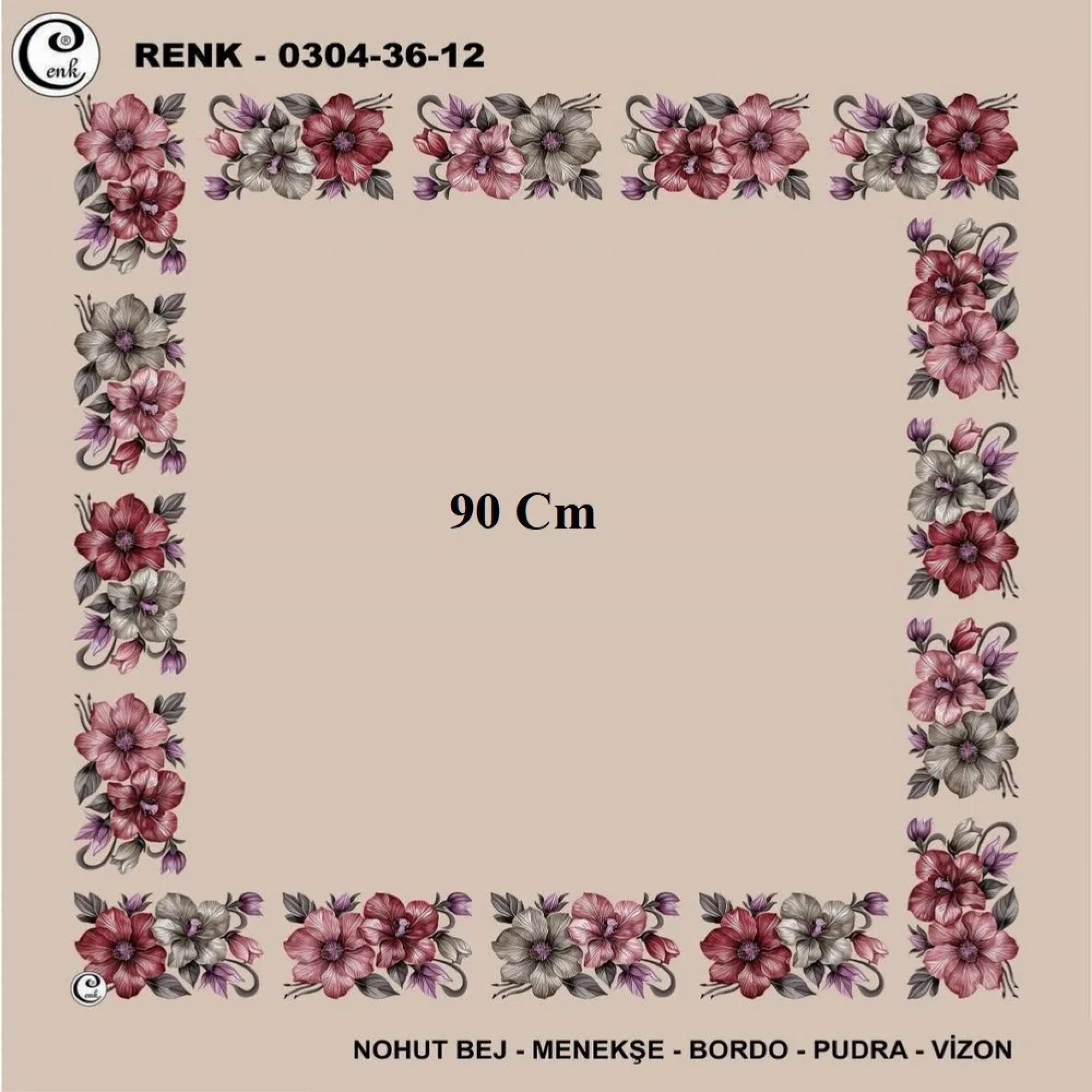 Cenk 90 CM İçi Boş Oyalık Yazma 036-12