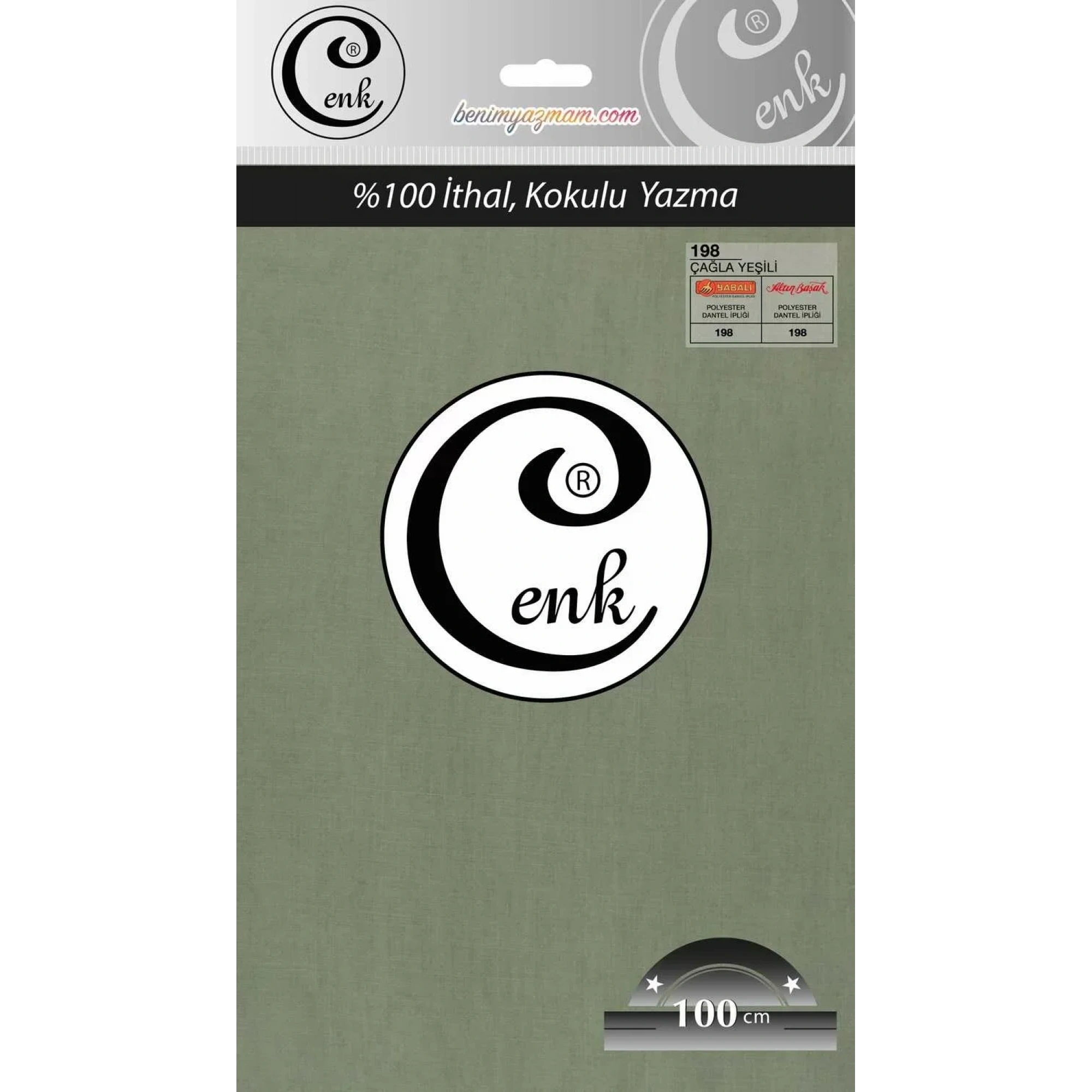 Cenk Düz Renk Poşetli Oyalık yazma (çağla yeşili) cenk-duz-198